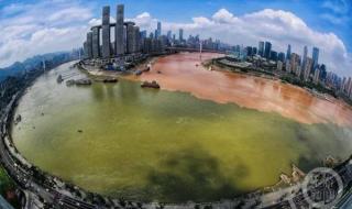 重庆两江交汇现鸳鸯锅奇观 重庆两江交汇现鸳鸯锅奇观